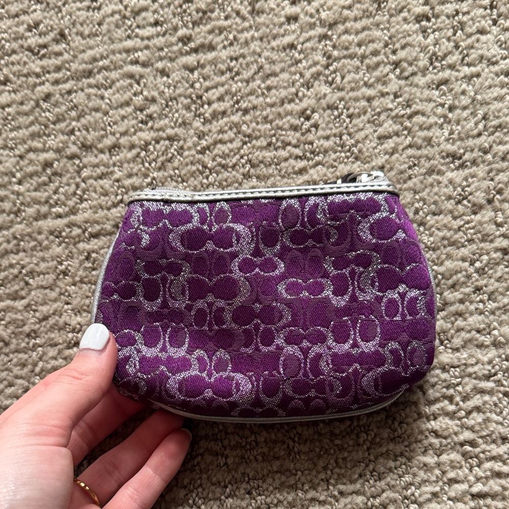Coach Purple Signature Coin Purse